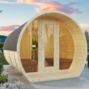 Schneller Versand Fasssauna Susi 400 - aus nordischer Fichte oder Thermo-Holz